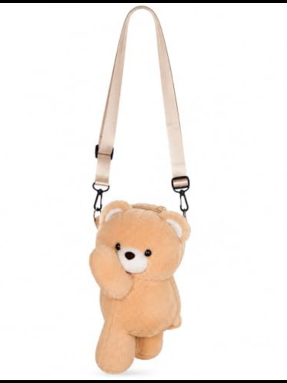 Faux Fur Bear Plush Crossbody Bag Novelty Mini Messenger Purse for Women Teens